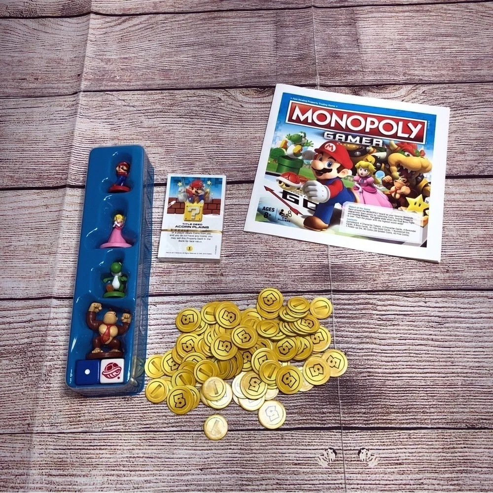 Monopoly Gamer Nintendo Mario Bros Edition Board Game Hasbro 2017 Incomplete